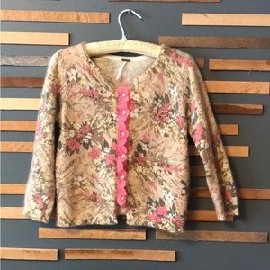 Free People Wool Floral Cardigan